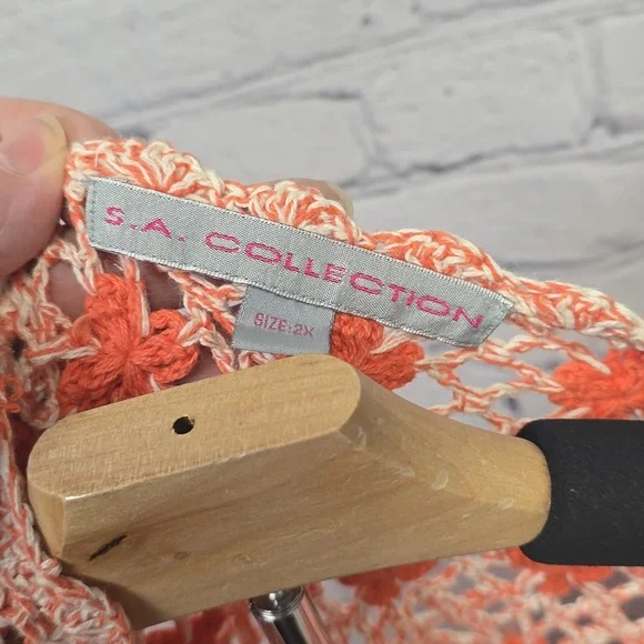 S.A. Collection Crochet Mesh Sweater, 2X - Picture 3 of 7